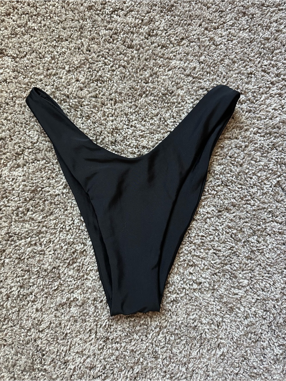 Aerie Women's Cheeky Bikini Swim Bottom Black Solid Regular Size S